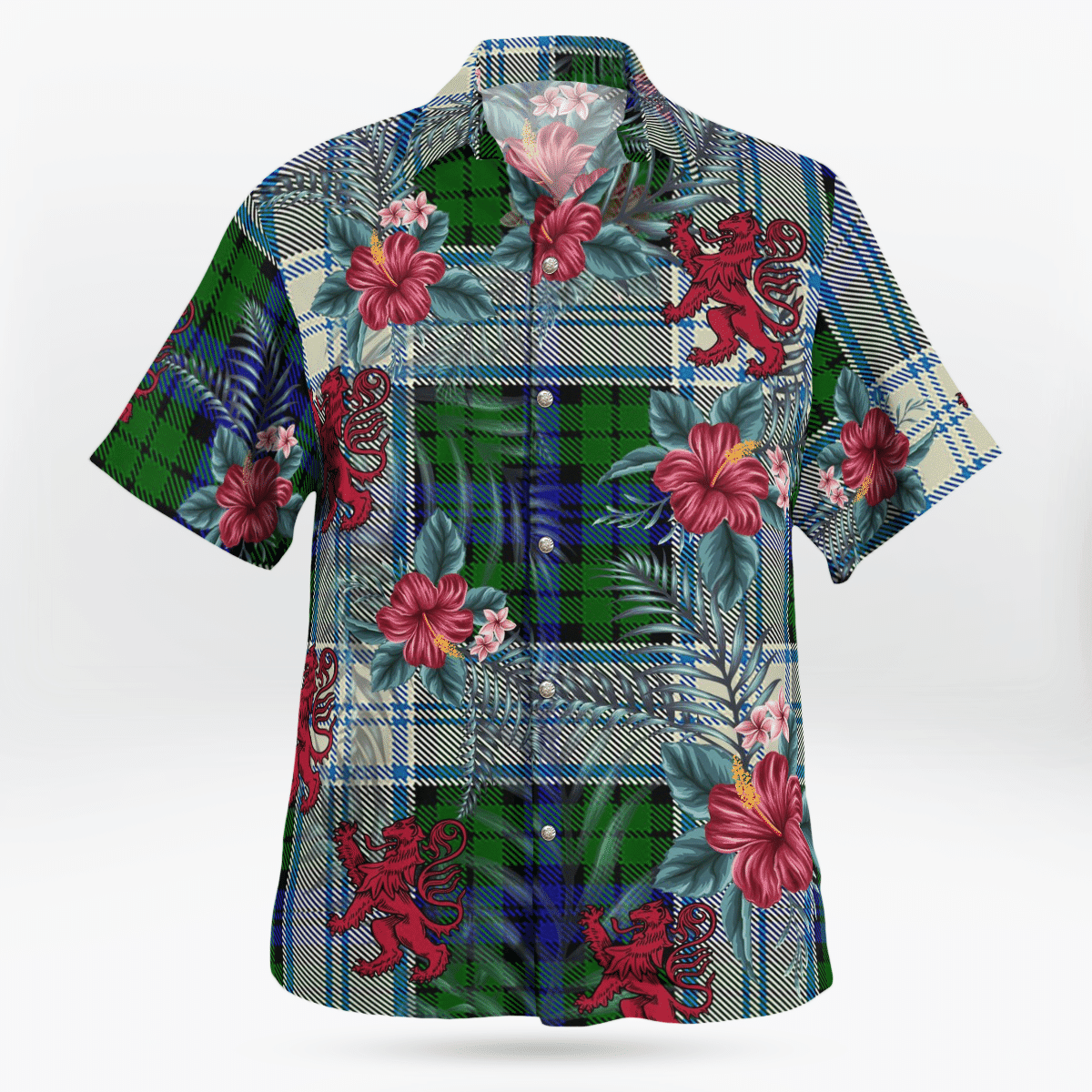 Clan Blackwatch Dress Modern Tartan Scottish Lion Hawaiian Shirt MR69 Blackwatch Dress Modern Tartan Tartan Hawaii Shirt   