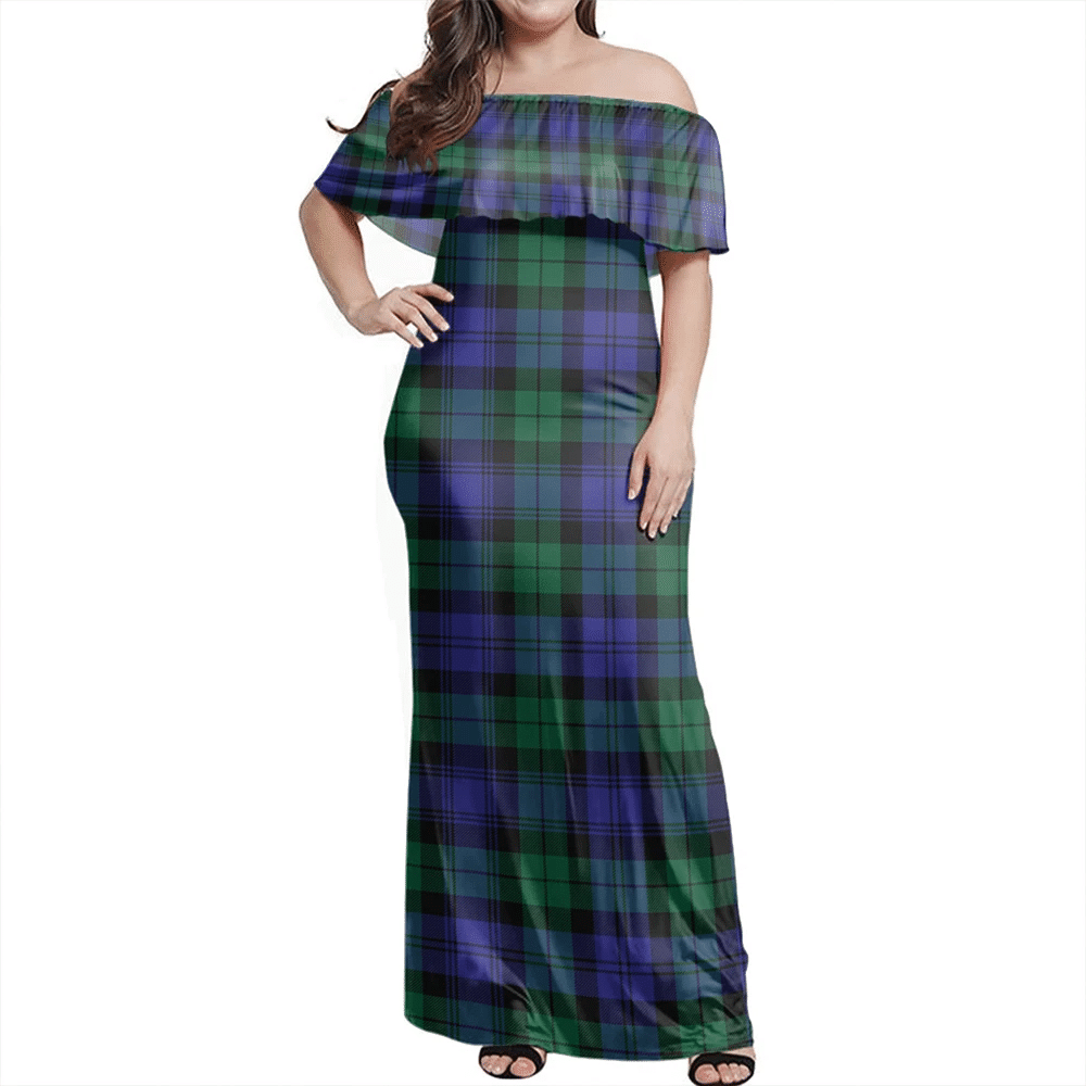 Clan Blackwatch Modern Tartan Hawaii Dress KZ45 Clan Black Watch Tartan Hawaii Dress   