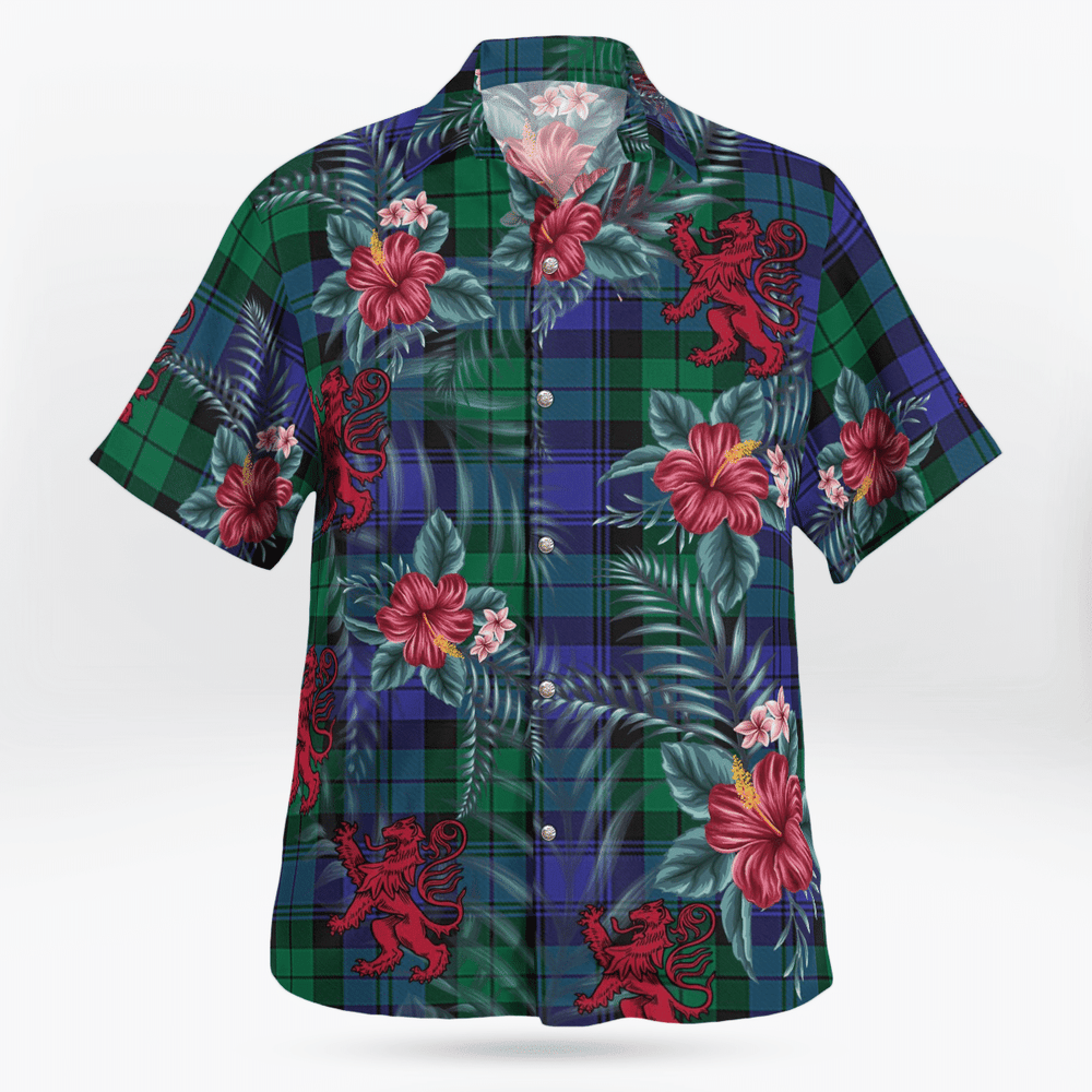 Clan Blackwatch Modern Tartan Scottish Lion Hawaiian Shirt BR57 Blackwatch Modern Tartan Tartan Hawaii Shirt   