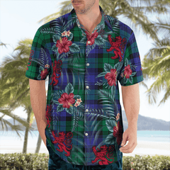 Clan Blackwatch Modern Tartan Scottish Lion Hawaiian Shirt BR57 Blackwatch Modern Tartan Tartan Hawaii Shirt   