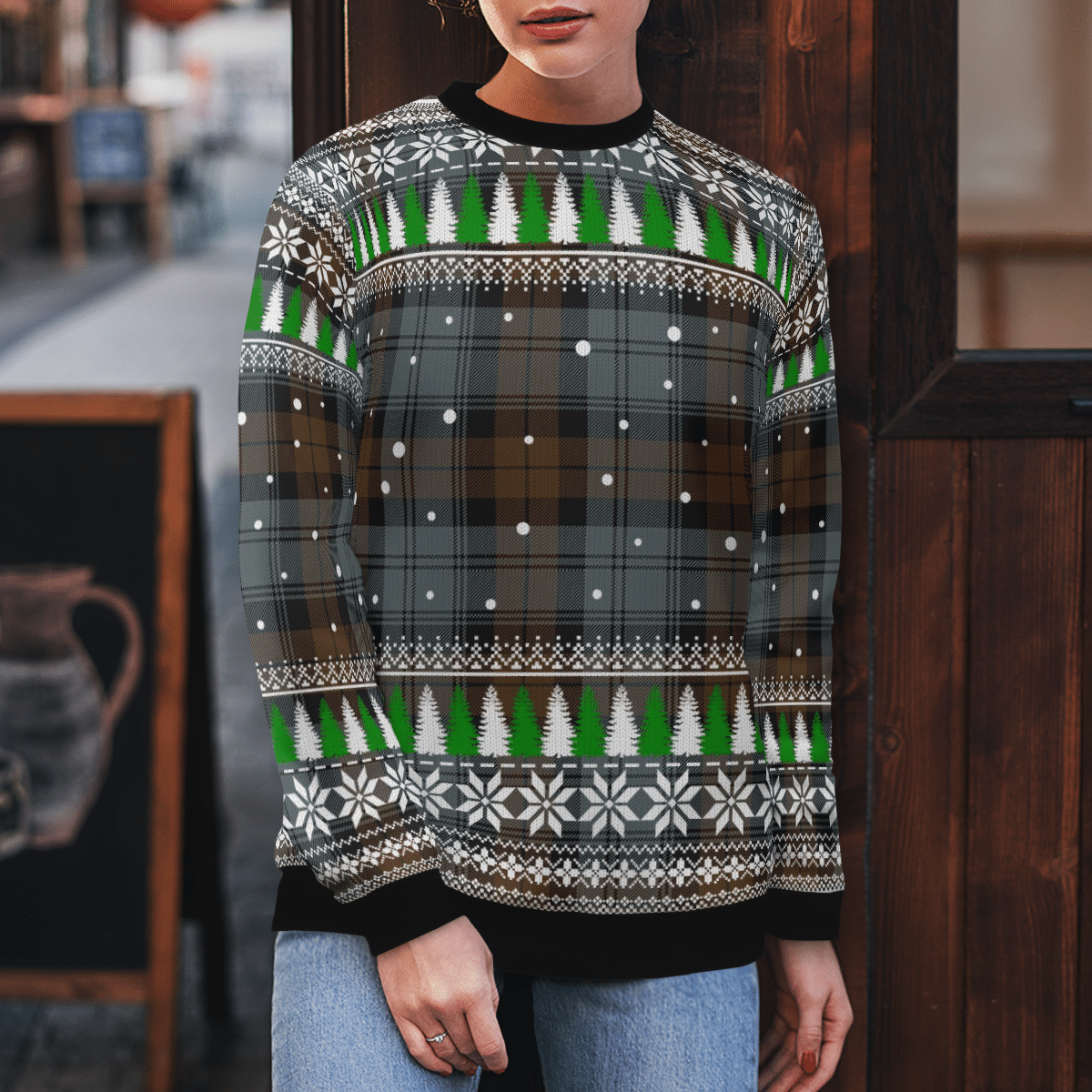 Clan Blackwatch Weathered Tartan Christmas Ugly Sweater QM50 Blackwatch Weathered Tartan Tartan Ugly Sweater   