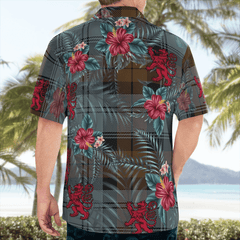 Clan Blackwatch Weathered Tartan Scottish Lion Hawaiian Shirt CP59 Blackwatch Weathered Tartan Tartan Hawaii Shirt   