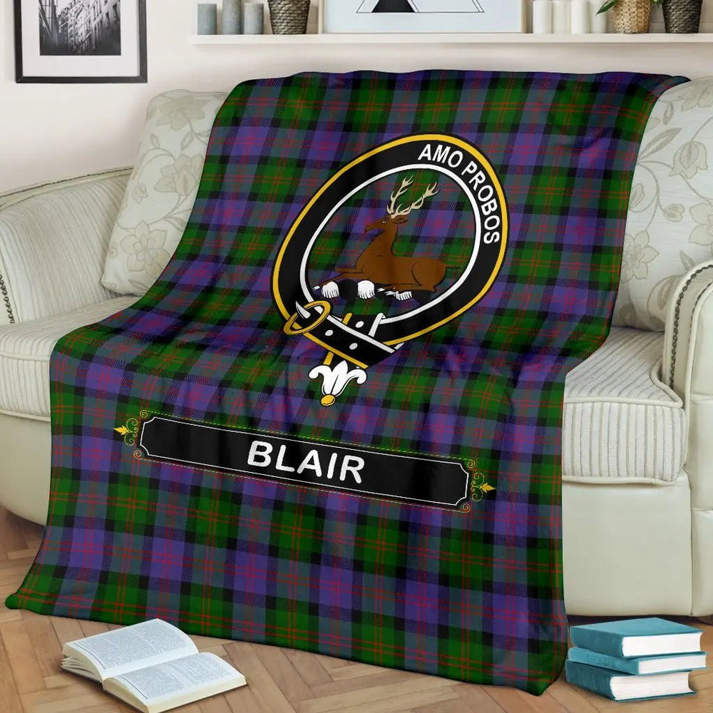 Clan Blair Family Tartan Crest Blanket 3 Sizes LY37 Clan Blair Tartan Today   