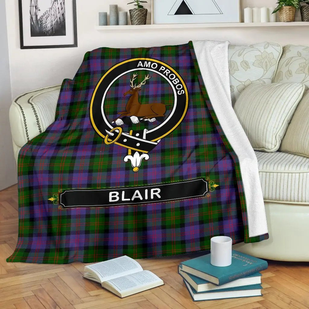 Clan Blair Family Tartan Crest Blanket 3 Sizes LY37 Clan Blair Tartan Today   