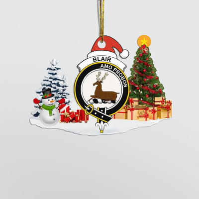 Clan Blair Modern Crest Tartan Acrylic Christmas Ornament AO59