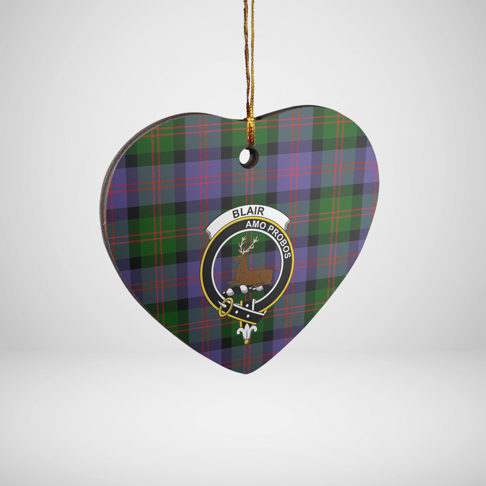 Clan Blair Modern Tartan Crest Heart Ceramic Ornament RU27 Blair Modern Tartan Tartan Christmas   