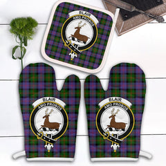 Clan Blair Modern Tartan Crest Oven Mitt And Pot Holder (2 Oven Mitts + 1 Pot Holder) XG19 Clan Blair Tartan Today   