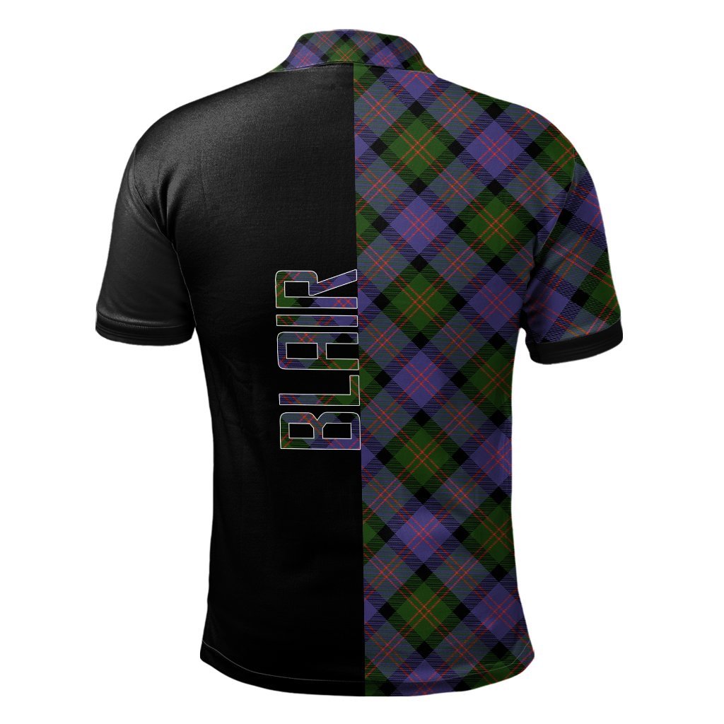 Clan Blair Modern Tartan Polo Shirt Half of Me - Cross Style GC85 Blair Modern Tartan Tartan Polo   