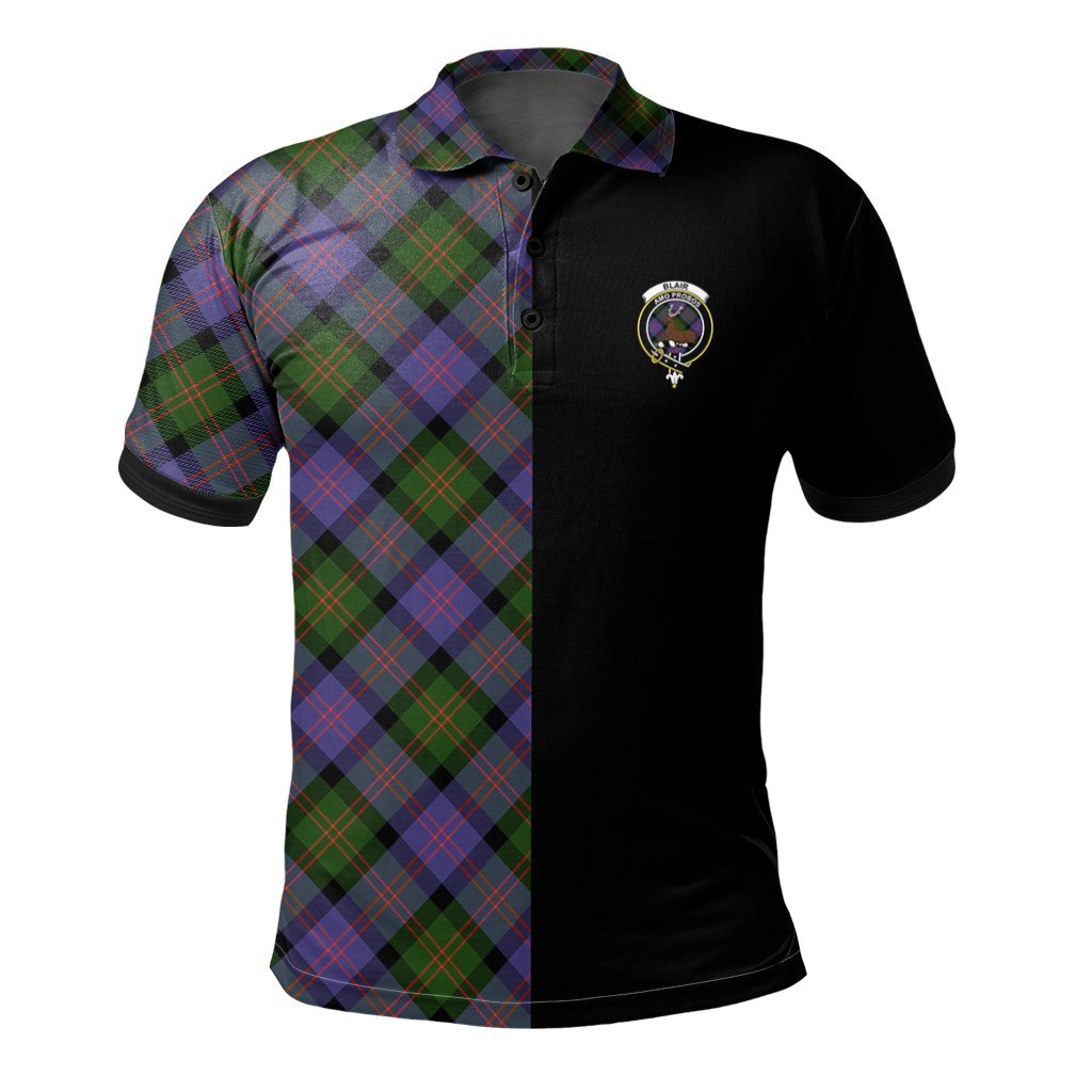 Clan Blair Modern Tartan Polo Shirt Half of Me - Cross Style GC85 Blair Modern Tartan Tartan Polo   
