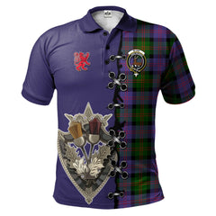 Clan Blair Modern Tartan Polo Shirt - Lion Rampant And Celtic Thistle Style GN74 Blair Modern Tartan Tartan Polo   