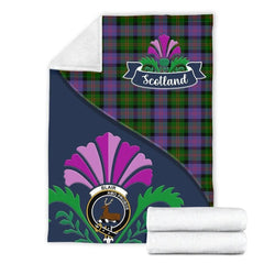 Clan Blair Tartan Crest Premium Blanket Thistle Style KI80 Clan Blair Tartan Today   
