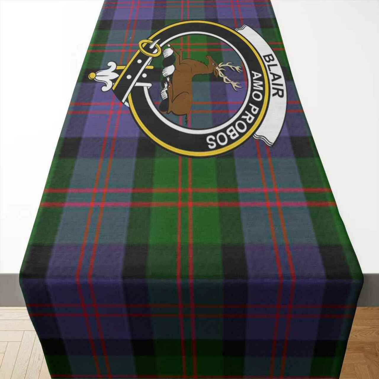 Clan Blair Tartan Crest Table Runner Cotton YZ74 Blair Tartan Tartan Table Runner   