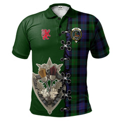 Clan Blair Tartan Polo Shirt - Lion Rampant And Celtic Thistle Style AX93 Blair Tartan Tartan Polo   