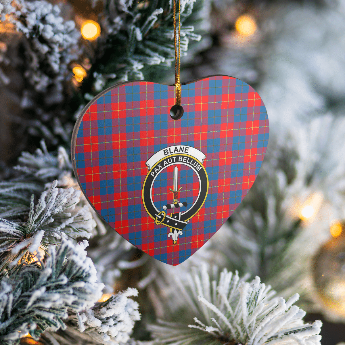 Clan Blane 2 Tartan Crest Heart Ceramic Ornament WQ66 Blane 2 Tartan Tartan Christmas   