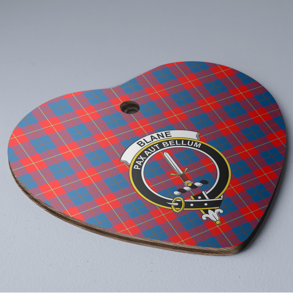 Clan Blane 2 Tartan Crest Heart Ceramic Ornament WQ66 Blane 2 Tartan Tartan Christmas   