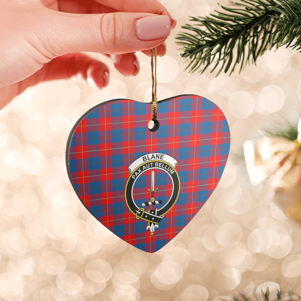 Clan Blane 2 Tartan Crest Heart Ceramic Ornament WQ66 Blane 2 Tartan Tartan Christmas   