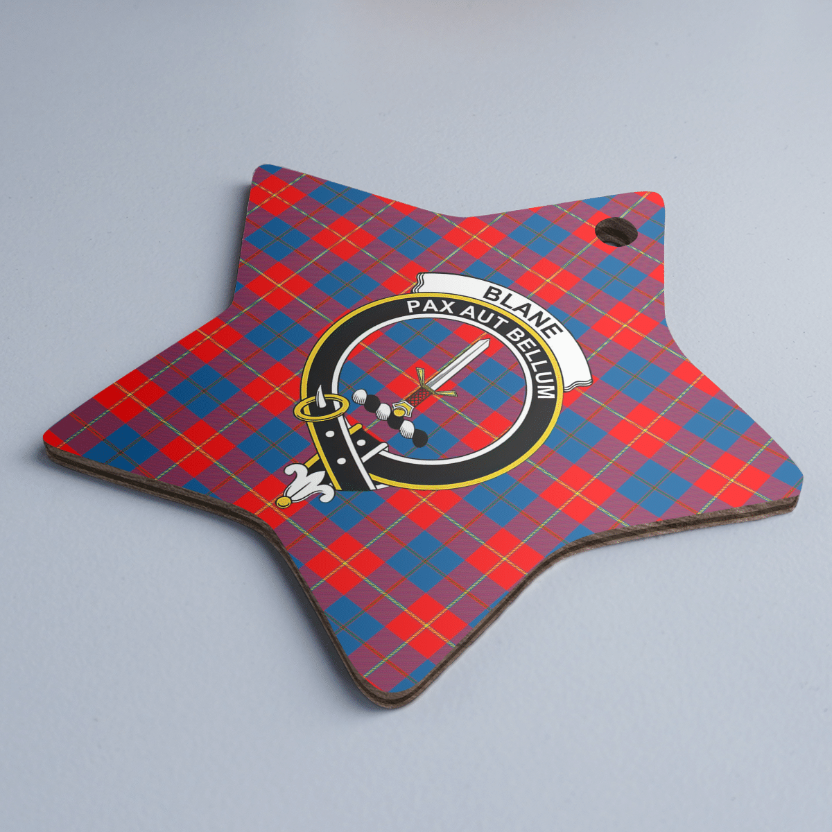 Clan Blane 2 Tartan Crest Star Ceramic Ornament UU74 Blane 2 Tartan Tartan Christmas   