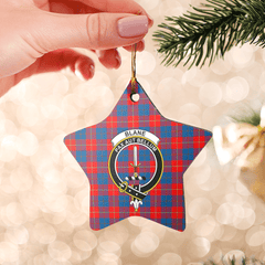 Clan Blane 2 Tartan Crest Star Ceramic Ornament UU74 Blane 2 Tartan Tartan Christmas   