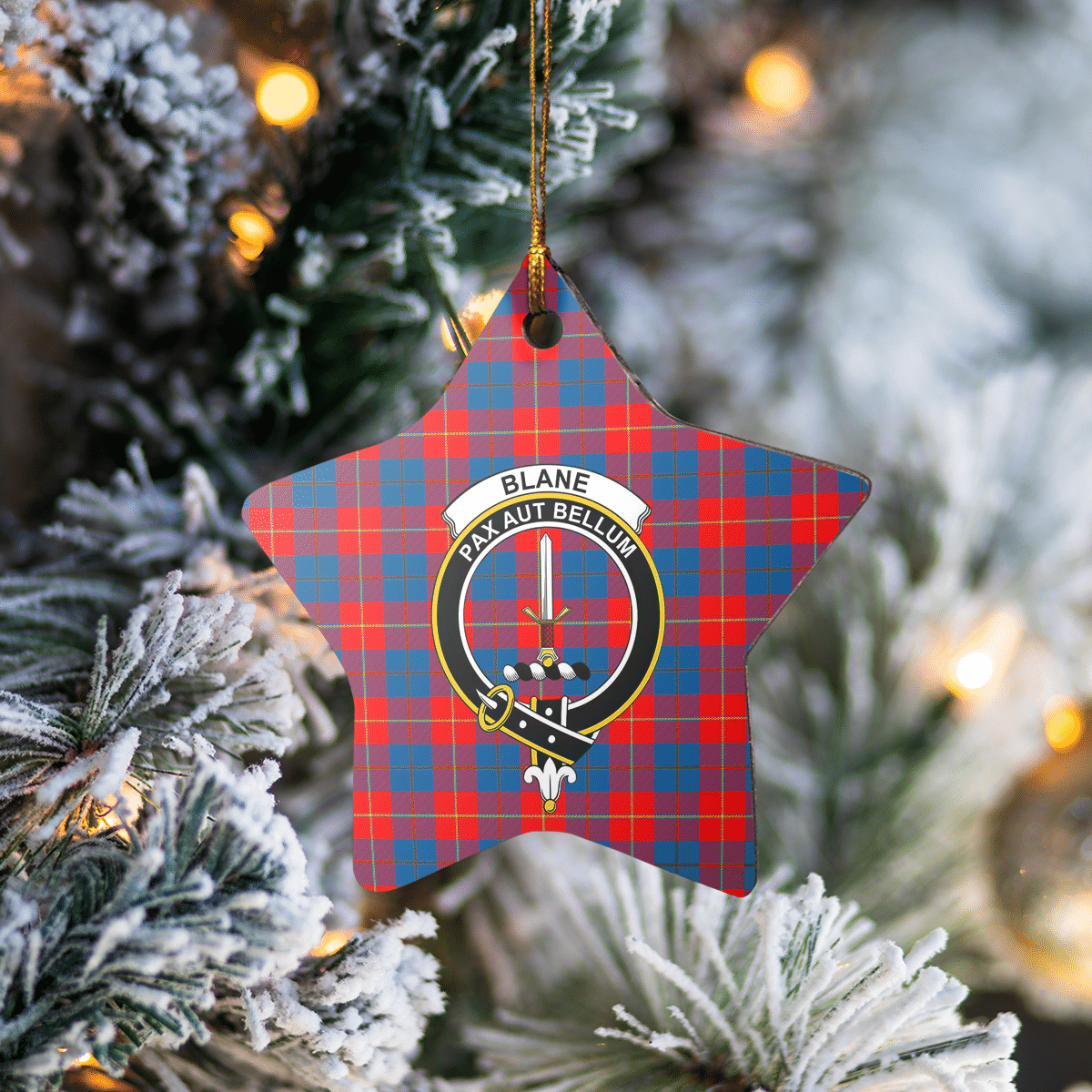 Clan Blane 2 Tartan Crest Star Ceramic Ornament UU74 Blane 2 Tartan Tartan Christmas   