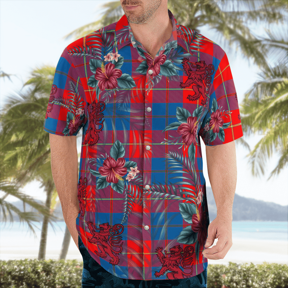 Clan Blane 2 Tartan Scottish Lion Hawaiian Shirt FG43 Blane 2 Tartan Tartan Hawaii Shirt   