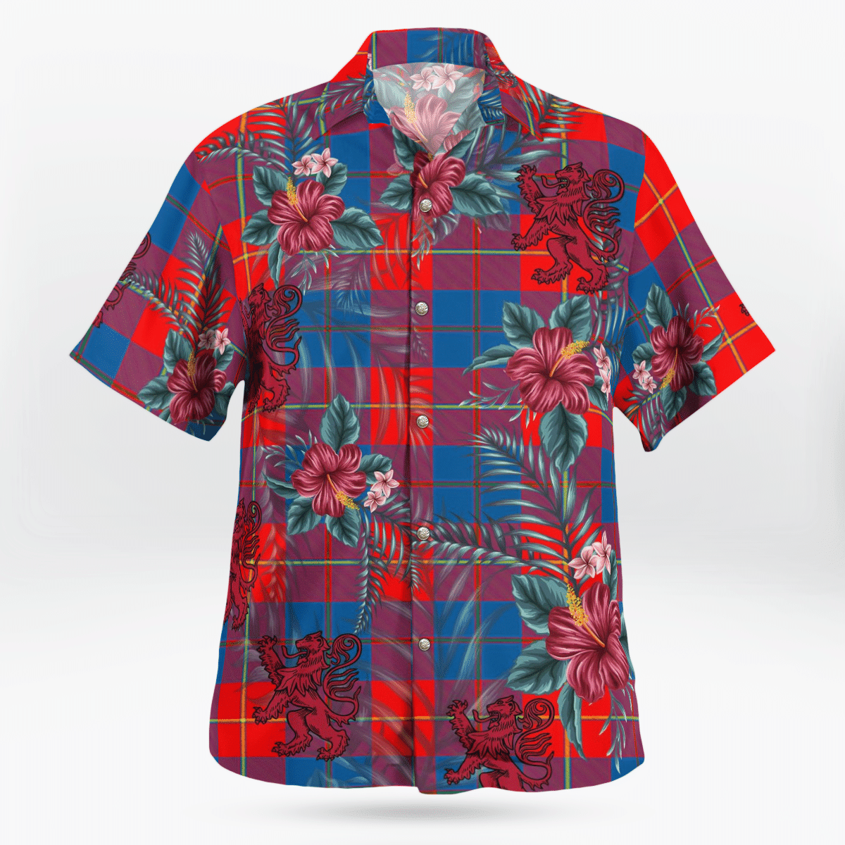 Clan Blane 2 Tartan Scottish Lion Hawaiian Shirt FG43 Blane 2 Tartan Tartan Hawaii Shirt   