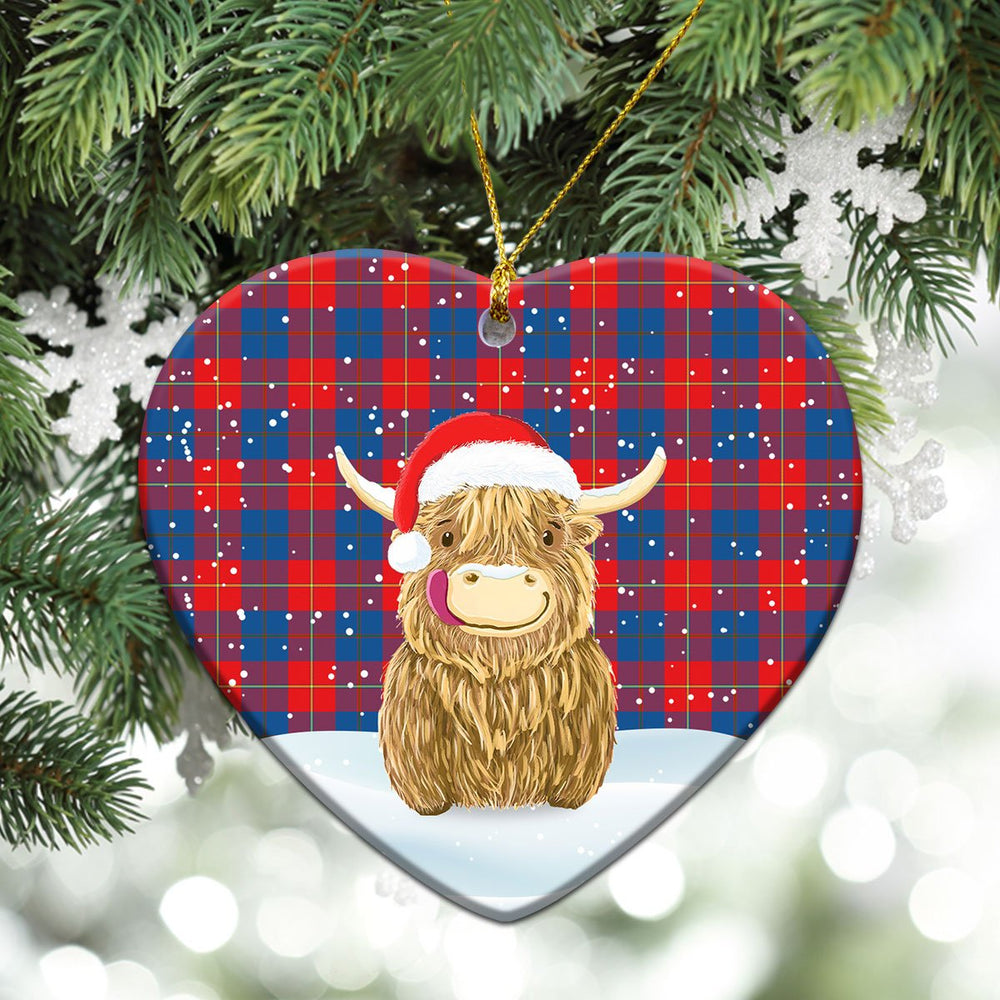 Clan Blane Tartan Christmas Ceramic Ornament Highland Cows Style LH81 Blane Tartan Tartan Ornament   