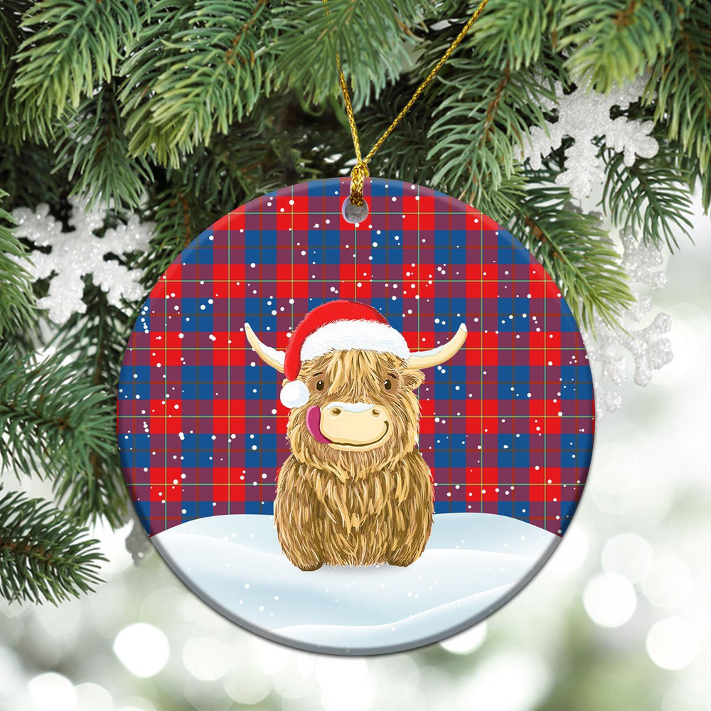 Clan Blane Tartan Christmas Ceramic Ornament Highland Cows Style LH81 Blane Tartan Tartan Ornament   