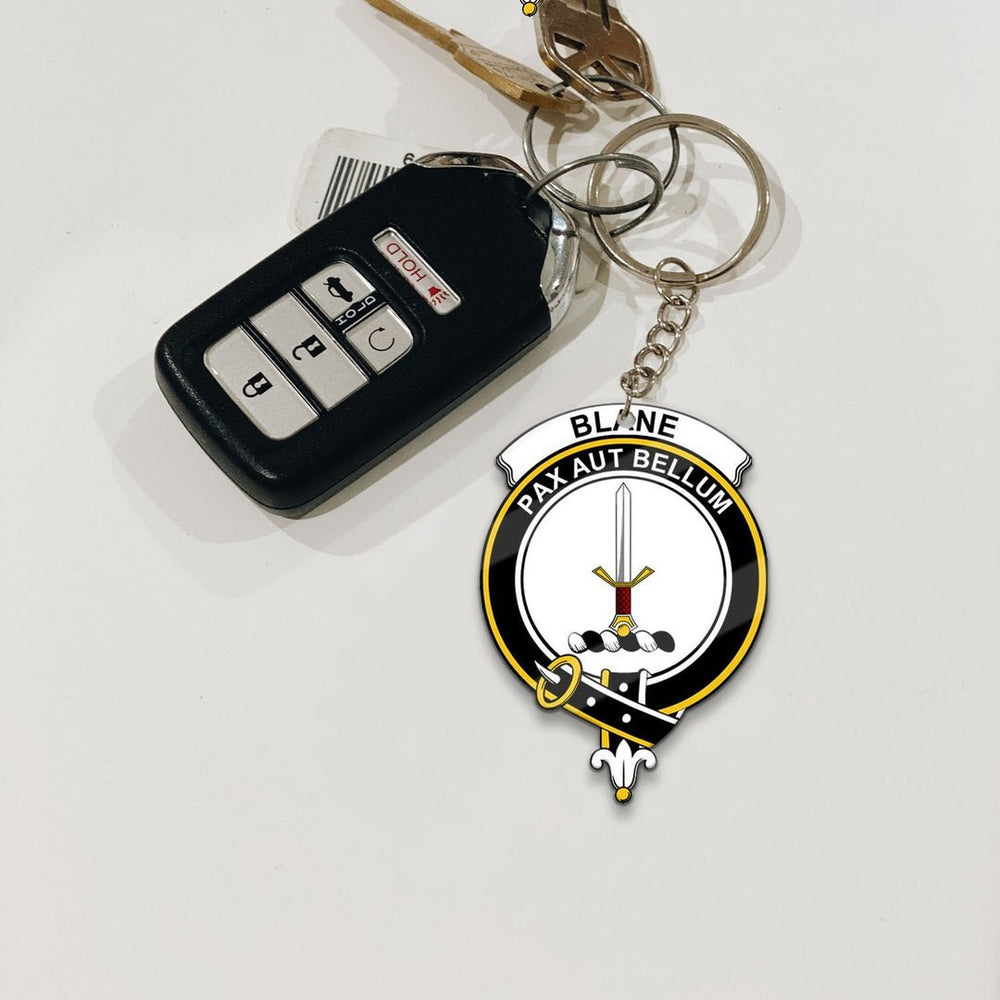 Clan Blane Tartan Crest Keychain PI38 Clan Blane Tartan Today   