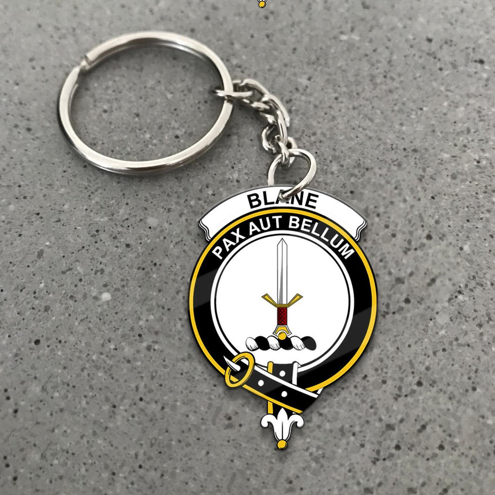 Clan Blane Tartan Crest Keychain PI38 Clan Blane Tartan Today   