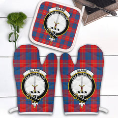 Clan Blane Tartan Crest Oven Mitt And Pot Holder (2 Oven Mitts + 1 Pot Holder) KR86 Clan Blane Tartan Today   