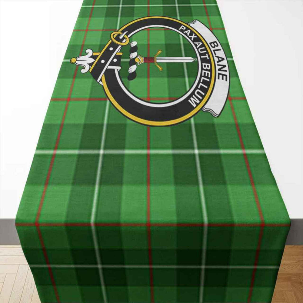 Clan Blane Tartan Crest Table Runner Cotton UJ30 Blane Tartan Tartan Table Runner   