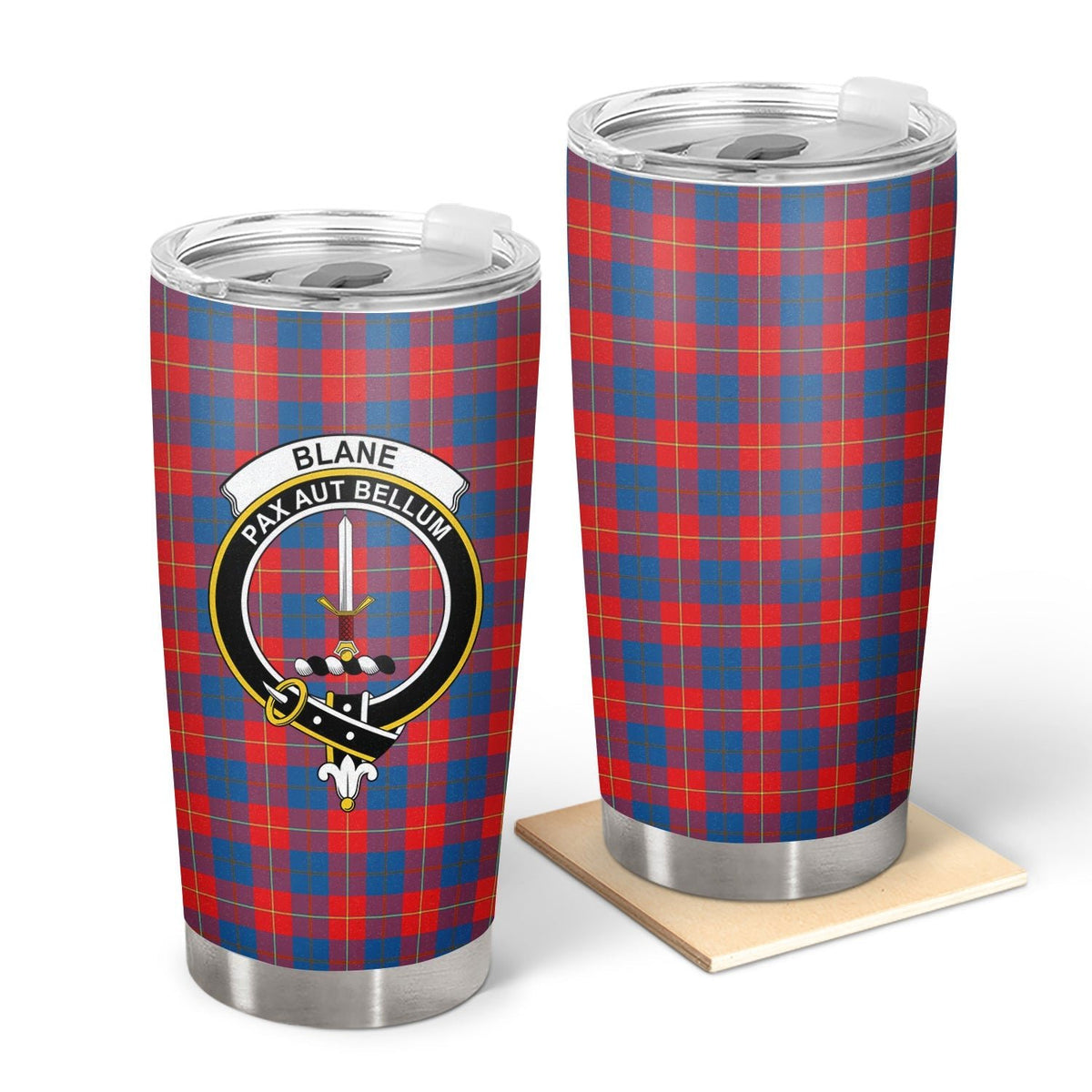 Clan Blane Tartan Crest Tumbler MR41 Clan Blane Tartan Today   