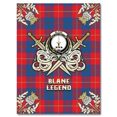 Clan Blane Tartan Gold Courage Symbol Blanket ZO46 Clan Blane Tartan Today   