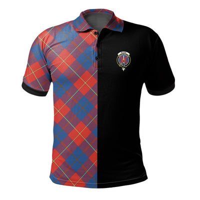 Clan Blane Tartan Polo Shirt Half of Me - Cross Style