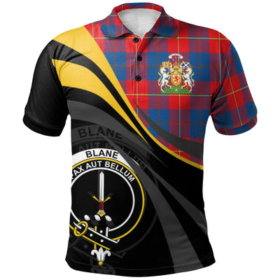 Clan Blane Tartan Polo Shirt - Royal Coat Of Arms Style