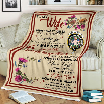 Clan Blanket Aikenhead Tartan Crest Blanket To My Wife Style , Gift From Scottish Husband