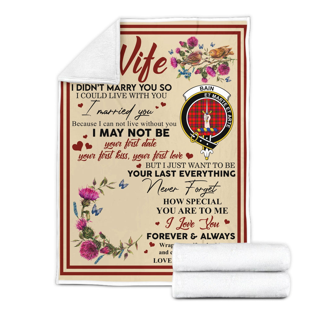 Clan Blanket Bain Tartan Crest Blanket To My Wife Style , Gift From Scottish Husband KY68 Clan Scott Tartan Today   