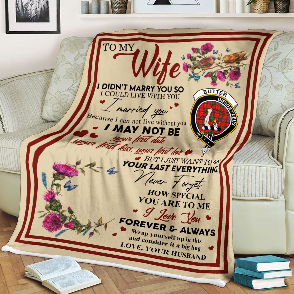 Clan Blanket Butter Tartan Crest Blanket To My Wife Style , Gift From Scottish Husband WW75 Clan Scott Tartan Today   