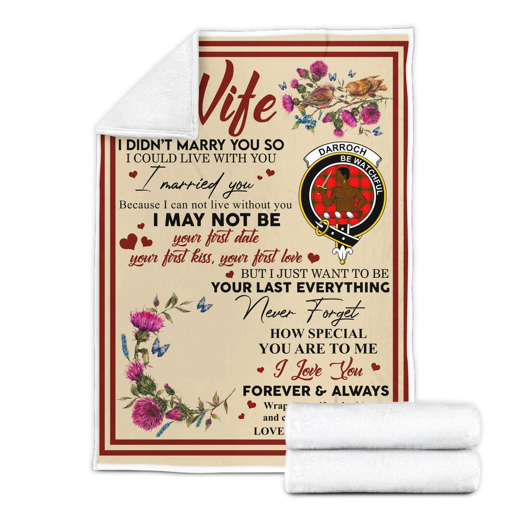 Clan Blanket Darroch (of Gourock) Tartan Crest Blanket To My Wife Style , Gift From Scottish Husband TI31 Clan Scott Tartan Today   