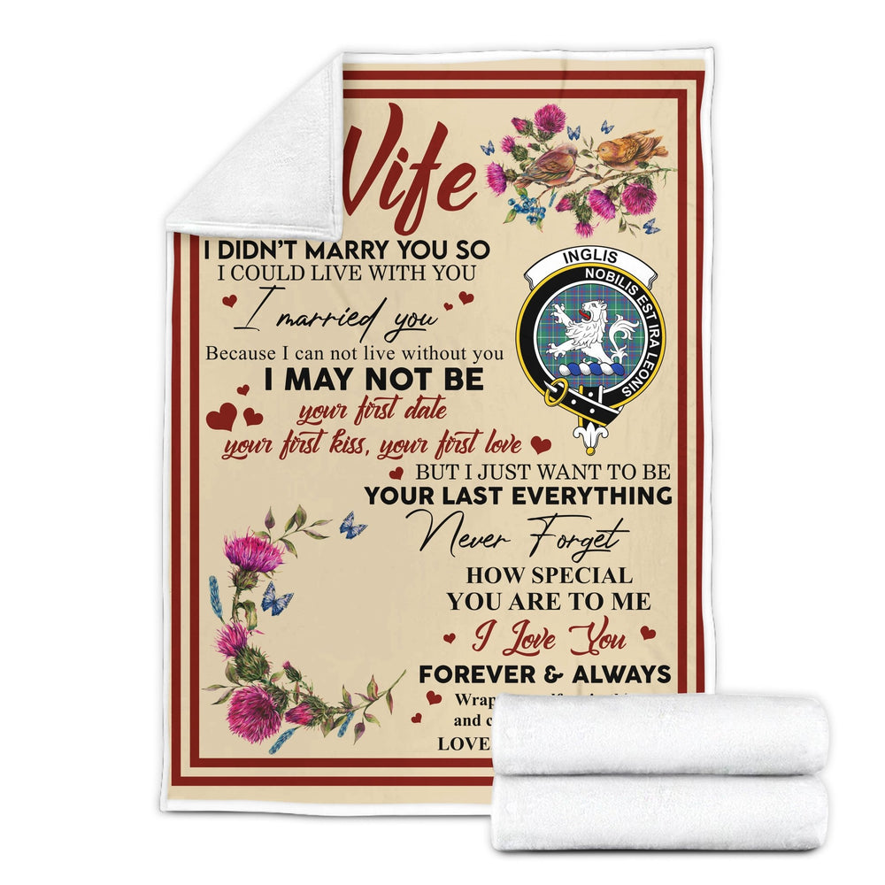 Clan Blanket Inglis Tartan Crest Blanket To My Wife Style , Gift From Scottish Husband RS38 Clan Scott Tartan Today   