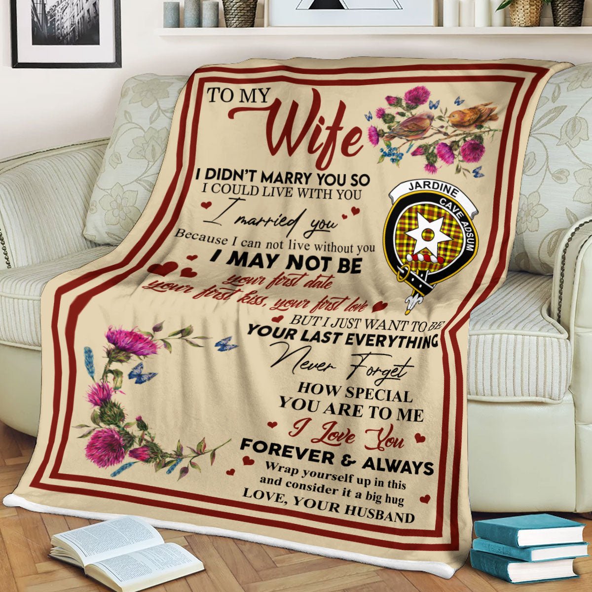 Clan Blanket Jardine Tartan Crest Blanket To My Wife Style , Gift From Scottish Husband NB38 Clan Scott Tartan Today   