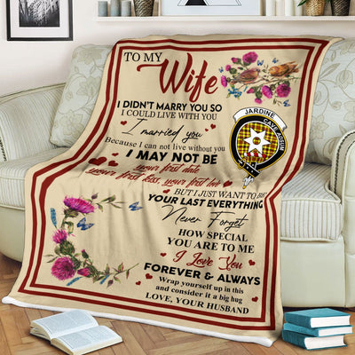 Clan Blanket Jardine Tartan Crest Blanket To My Wife Style , Gift From Scottish Husband