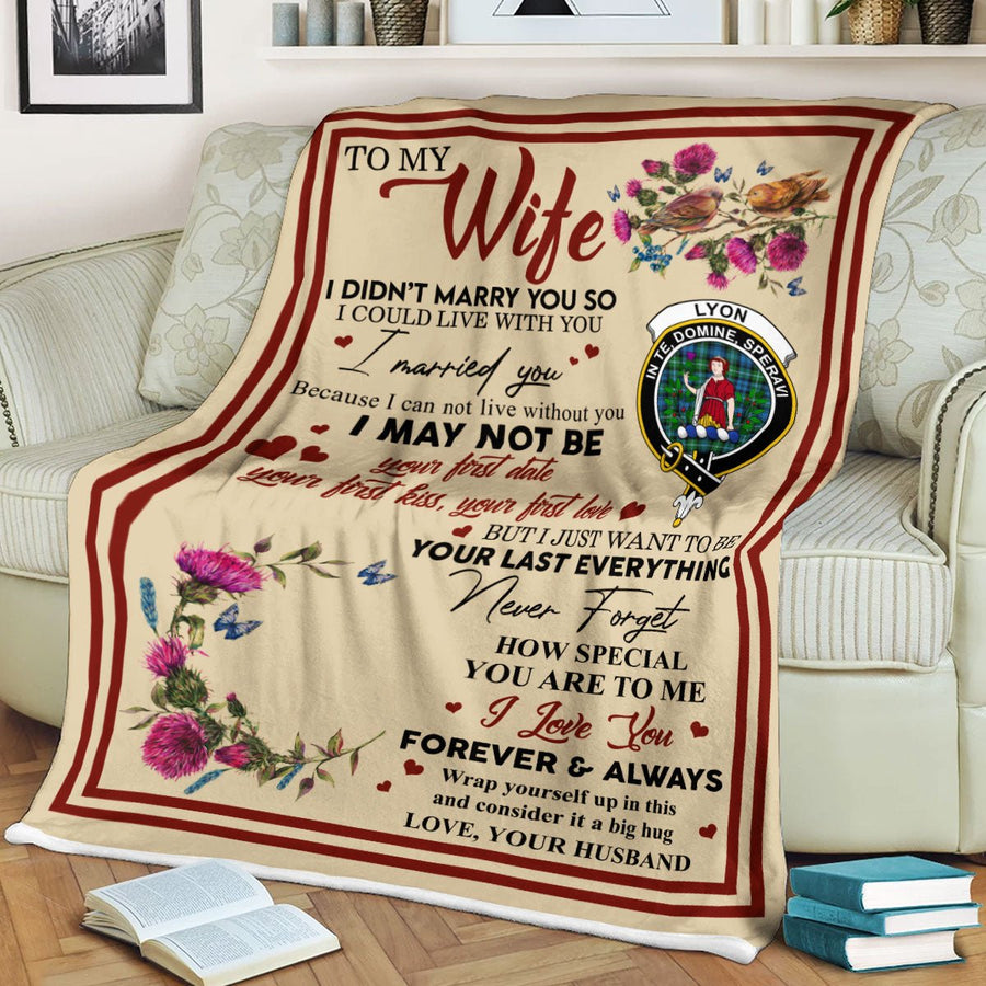 Clan Blanket Lyon Tartan Crest Blanket To My Wife Style , Gift From Scottish Husband