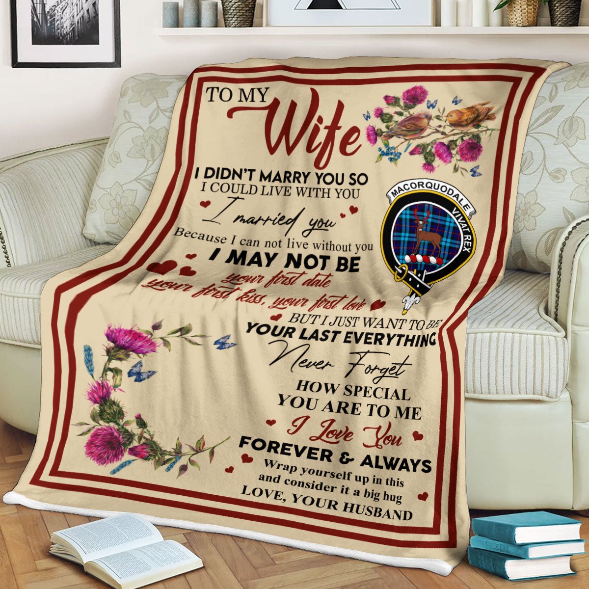 Clan Blanket MacCorquodale Tartan Crest Blanket To My Wife Style , Gift From Scottish Husband MW65 Clan Scott Tartan Today   