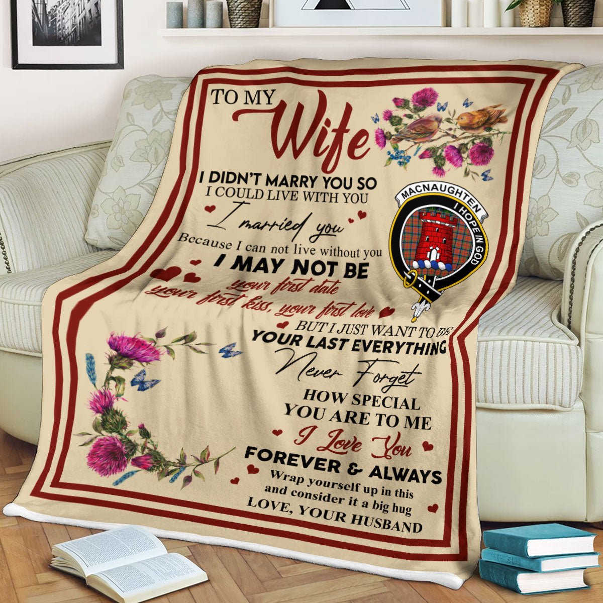 Clan Blanket MacNaughten Tartan Crest Blanket To My Wife Style , Gift From Scottish Husband BL84 Clan Scott Tartan Today   