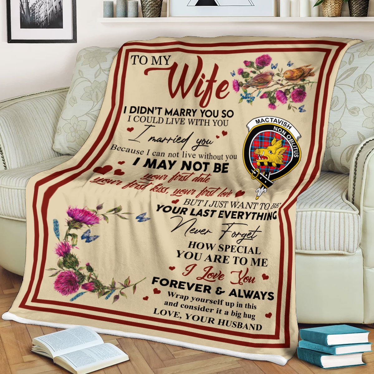 Clan Blanket MacTavish Tartan Crest Blanket To My Wife Style , Gift From Scottish Husband FV72 Clan Scott Tartan Today   