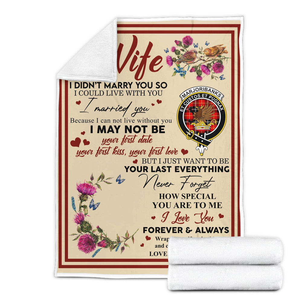 Clan Blanket Marjoribanks Tartan Crest Blanket To My Wife Style , Gift From Scottish Husband AU15 Clan Scott Tartan Today   