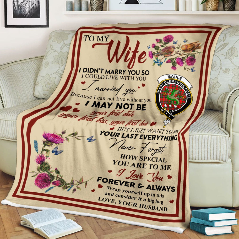 Clan Blanket Maule Tartan Crest Blanket To My Wife Style , Gift From Scottish Husband OM20 Clan Scott Tartan Today   