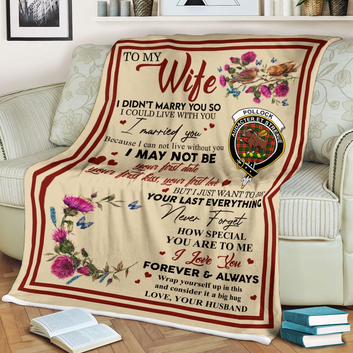 Clan Blanket Pollock Tartan Crest Blanket To My Wife Style , Gift From Scottish Husband QU70 Clan Scott Tartan Today   