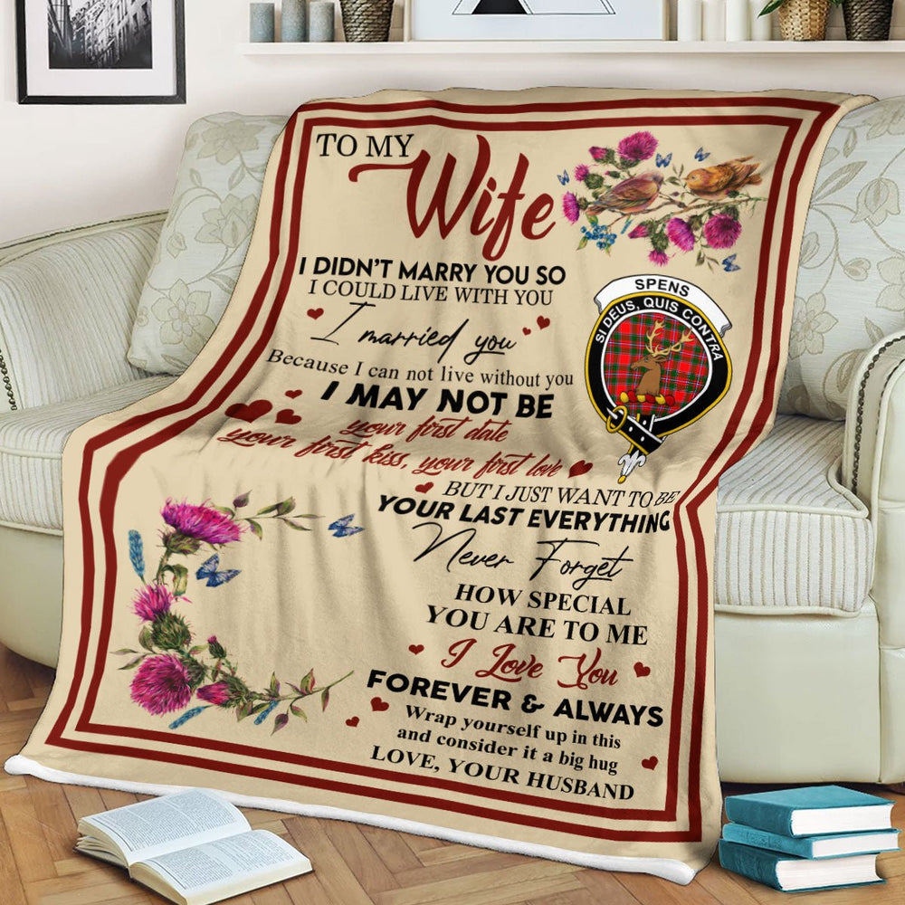 Clan Blanket Spens (or Spence) Tartan Crest Blanket To My Wife Style , Gift From Scottish Husband ZN64 Clan Scott Tartan Today   